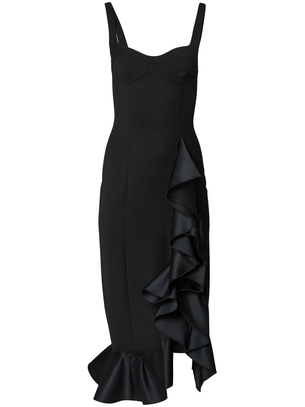 

Carolina Herrera fitted ruffle-trim dress - Black