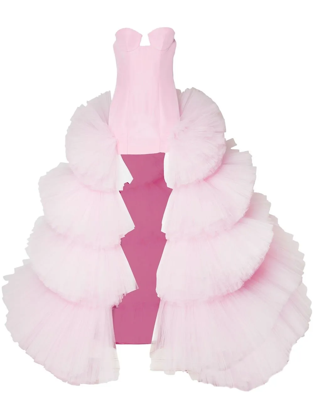 

Carolina Herrera strapless tiered-tulle dress - Pink