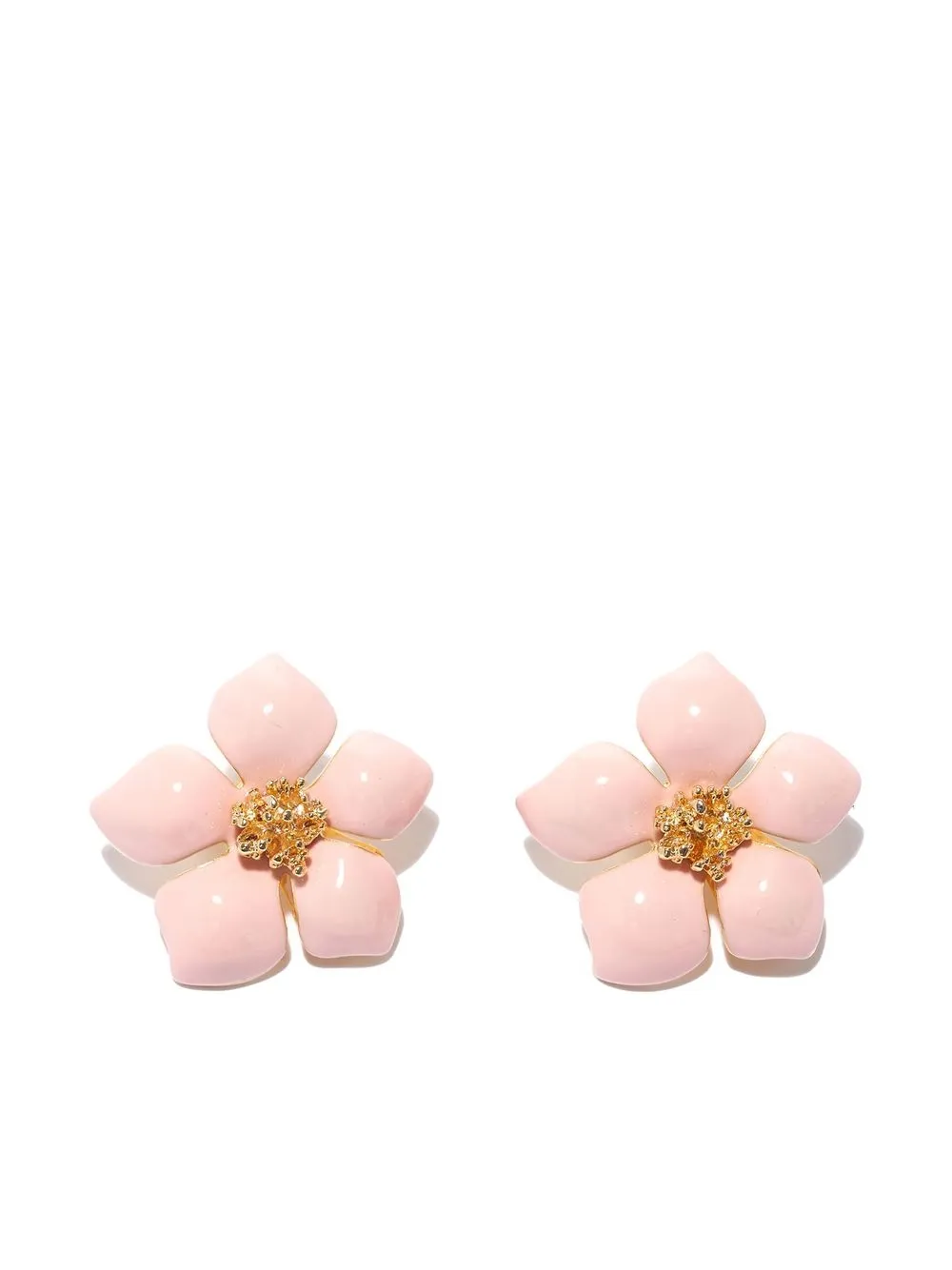 

Carolina Herrera clip-on enamel flower earrings - Pink