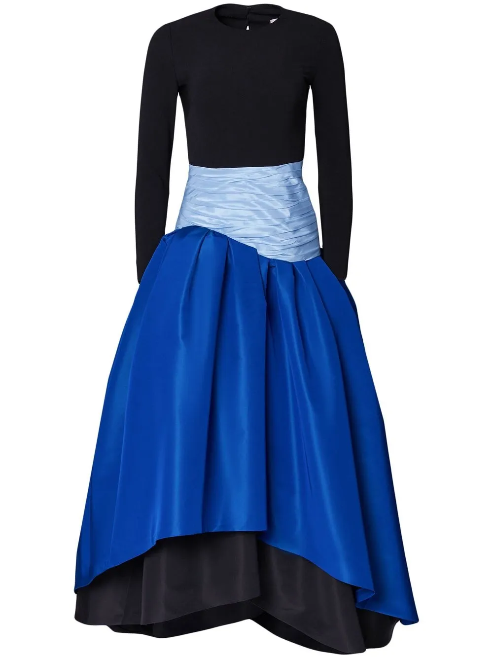 

Carolina Herrera long-sleeved ruched-waist gown - Blue