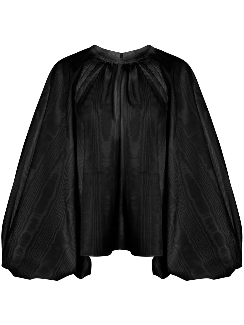 

Carolina Herrera moire-effect balloon-sleeve blouse - Black