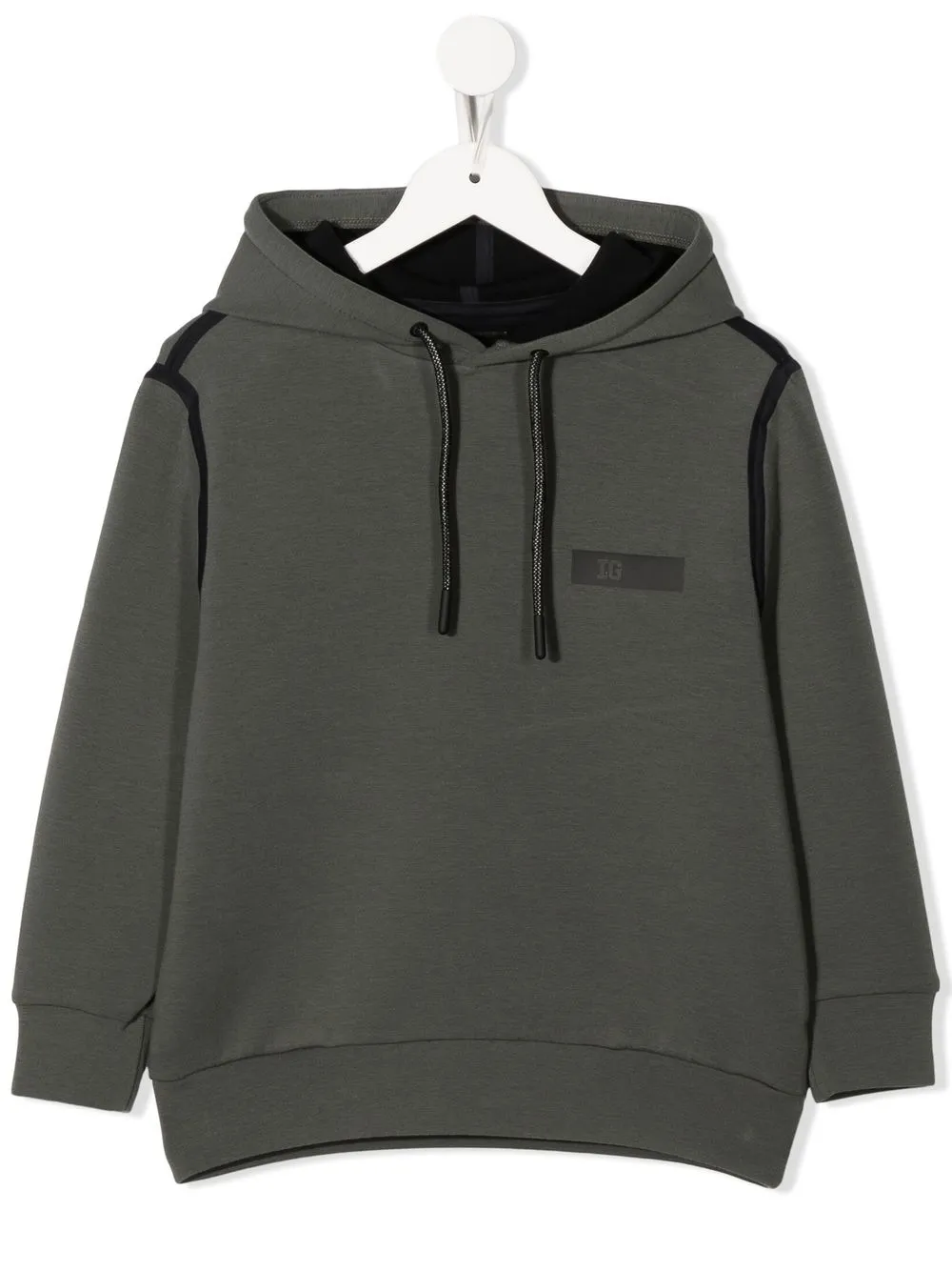 

Il Gufo logo-patch contrast-trimmed hoodie - Green