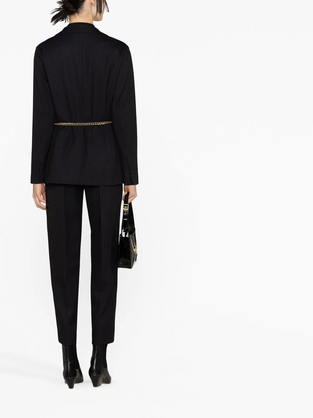 Maje Single-breasted Belted Blazer In Black