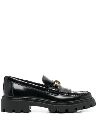 Tod's トッズ フリンジ レザーローファー | ブラック | FARFETCH JP