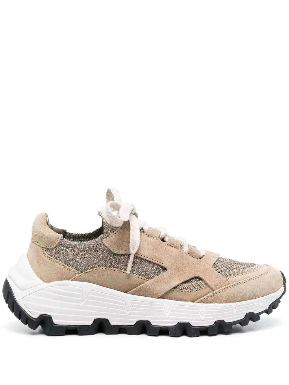 

Brunello Cucinelli tenis altos estilo calcetín - Dorado