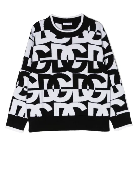 Dolce & Gabbana Kids intarsia-knit logo jumper 