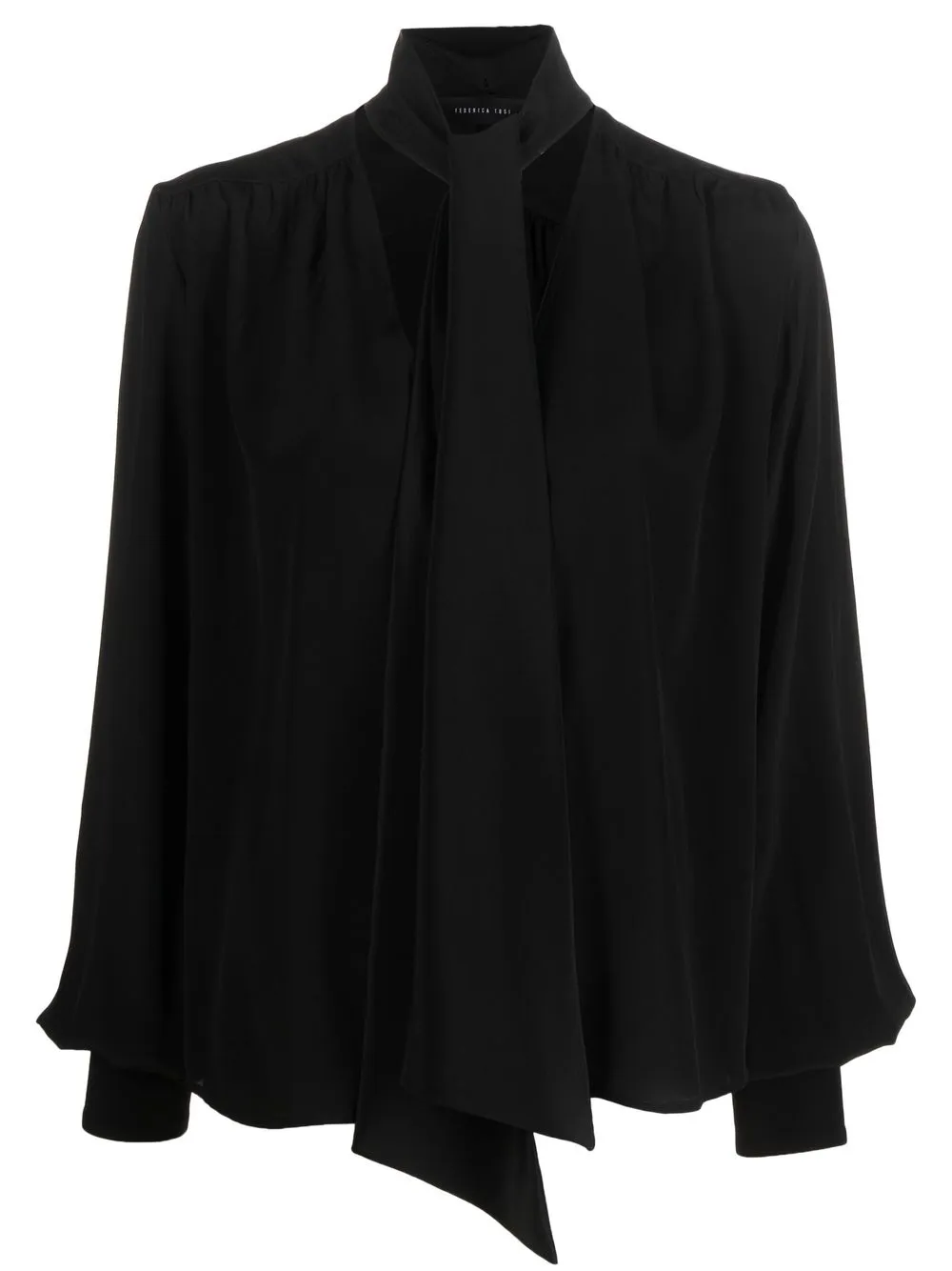 

Federica Tosi blusa plisada con moño en el cuello - Negro