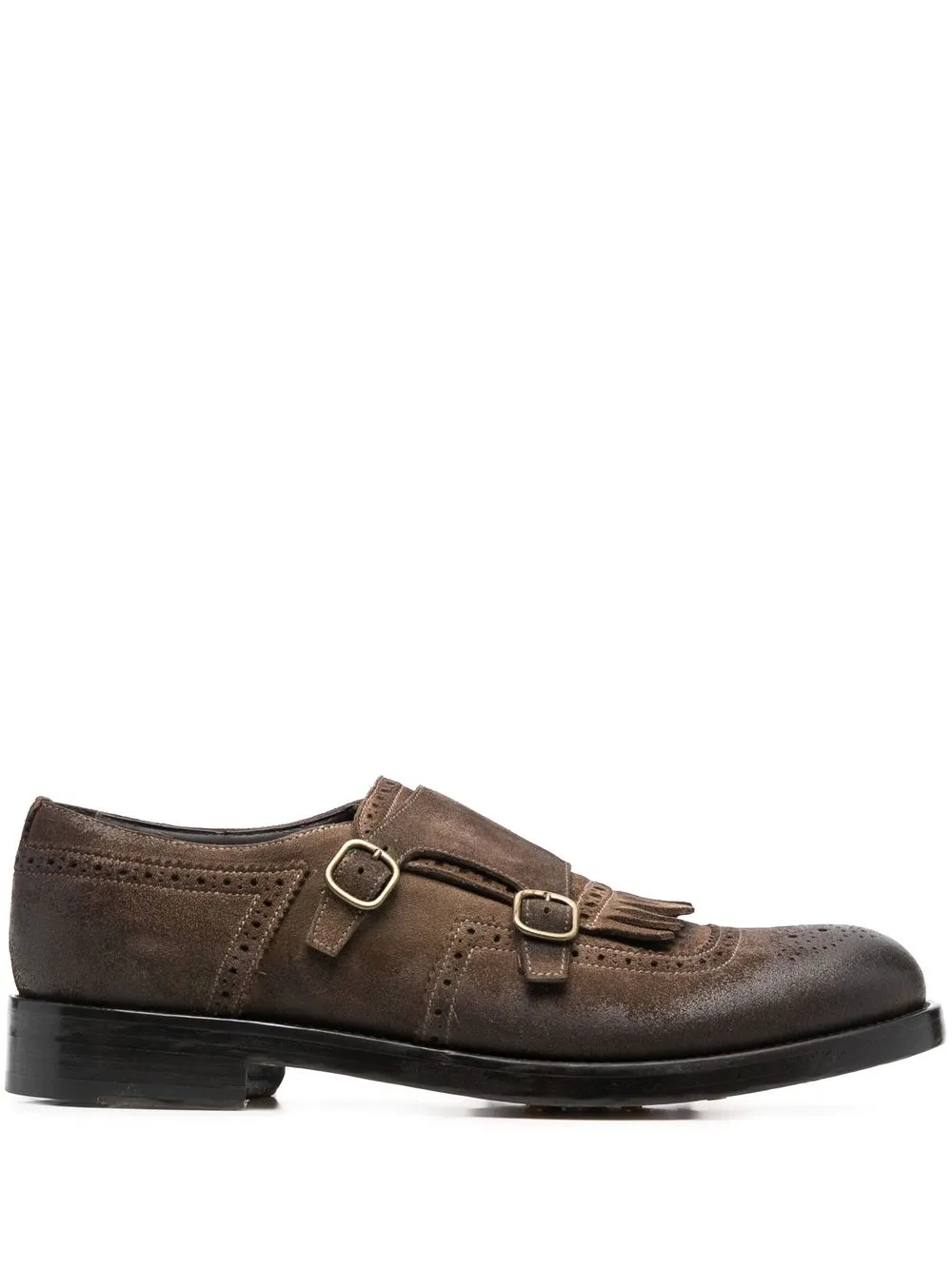 

Doucal's tassel-detail suede monk shoes - Brown