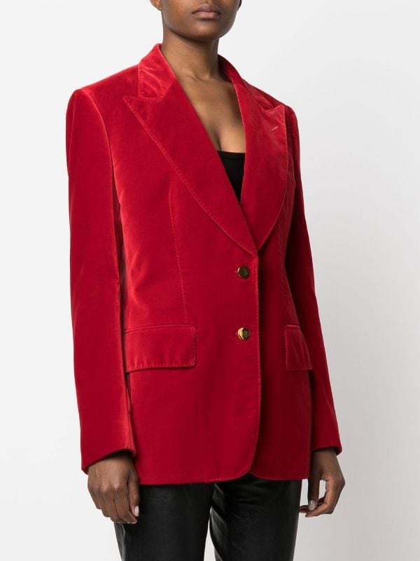 TOM FORD single-breasted cotton-velvet Blazer - Farfetch