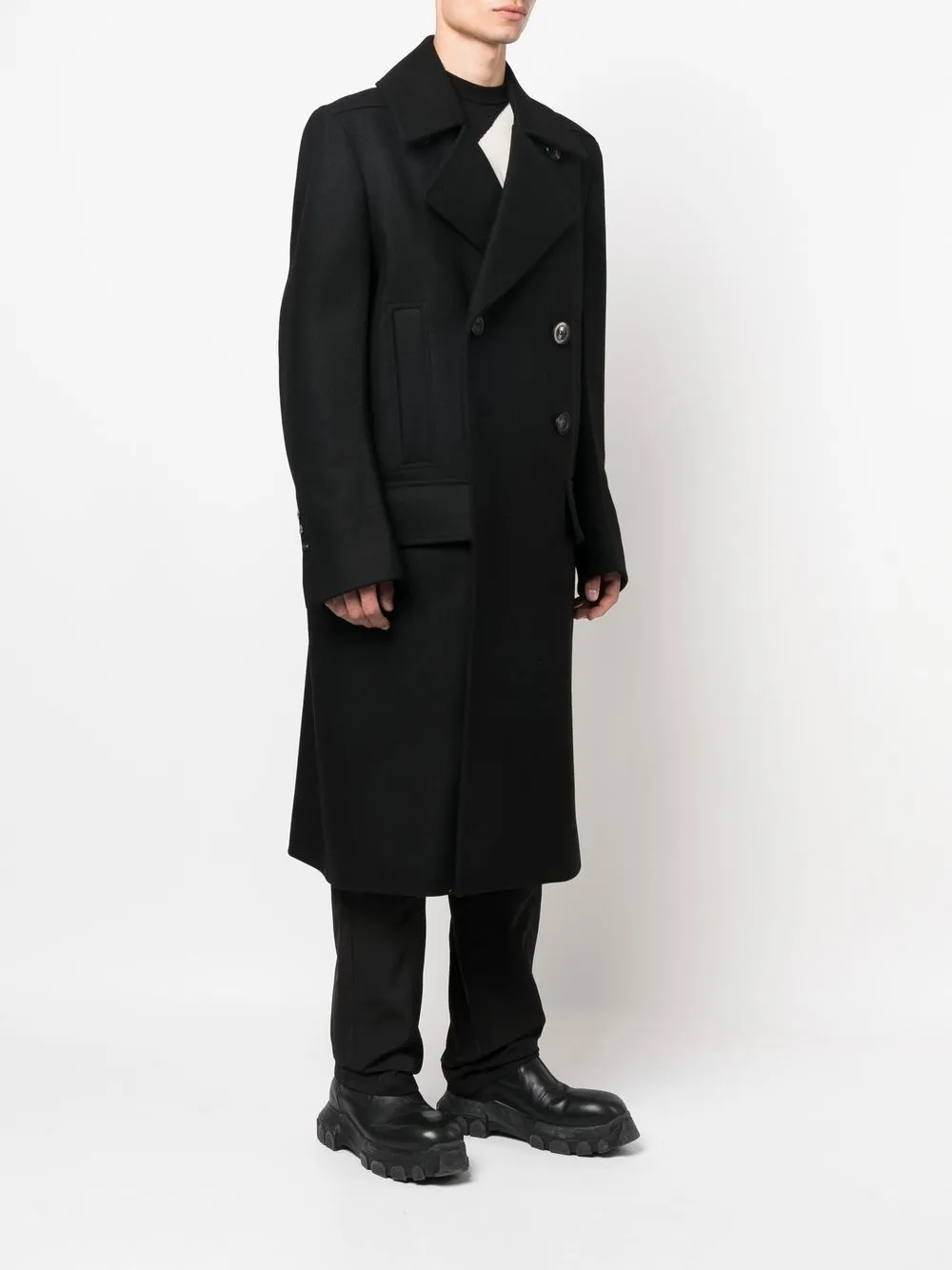 Double breasted sale lapel coat