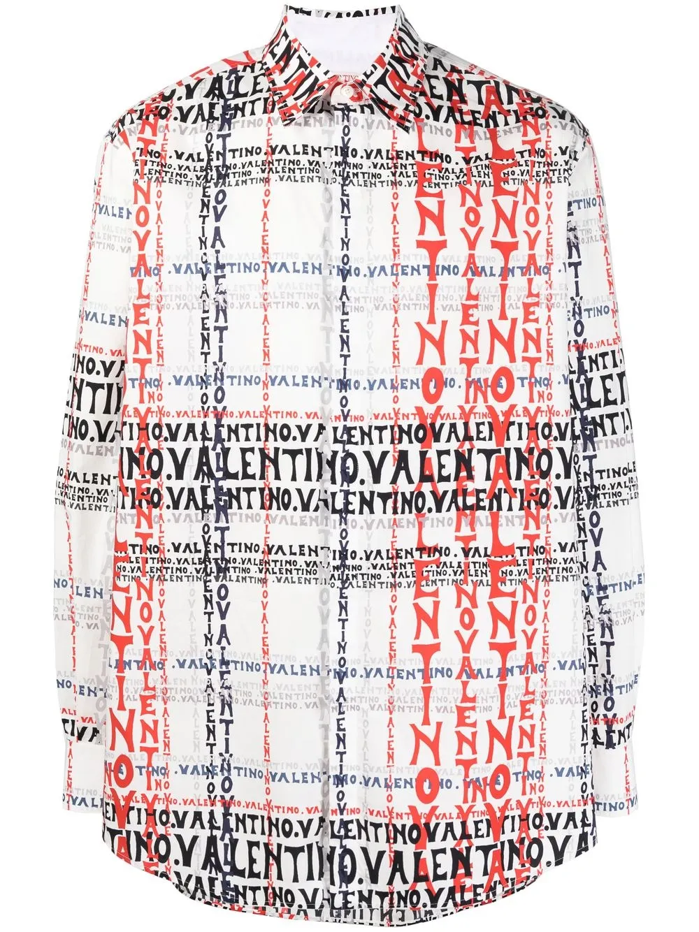 

Valentino camisa con motivo de cuadros y logo estampado - Rojo