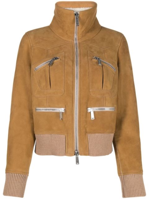 DSQUARED2 ribbed-detail zipped-up bomber jacket Women