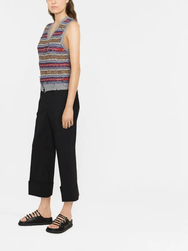 DSQUARED2 Calça Flare Cropped De Couro Preto FARFETCH BR