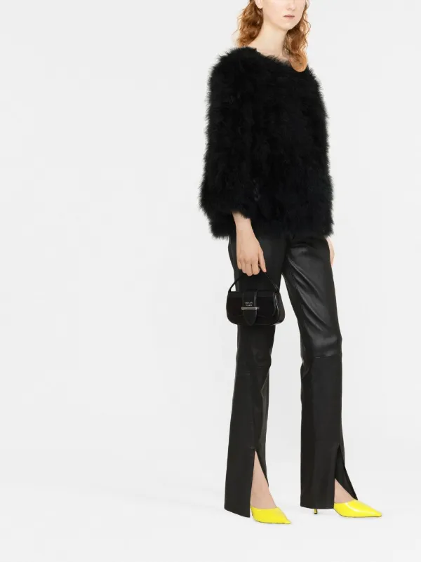 Yves Salomon フェザーシングルジャケット | ブラック | FARFETCH JP