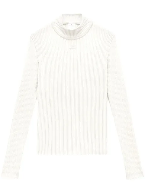 Courrèges rib-knit mock-neck jumper