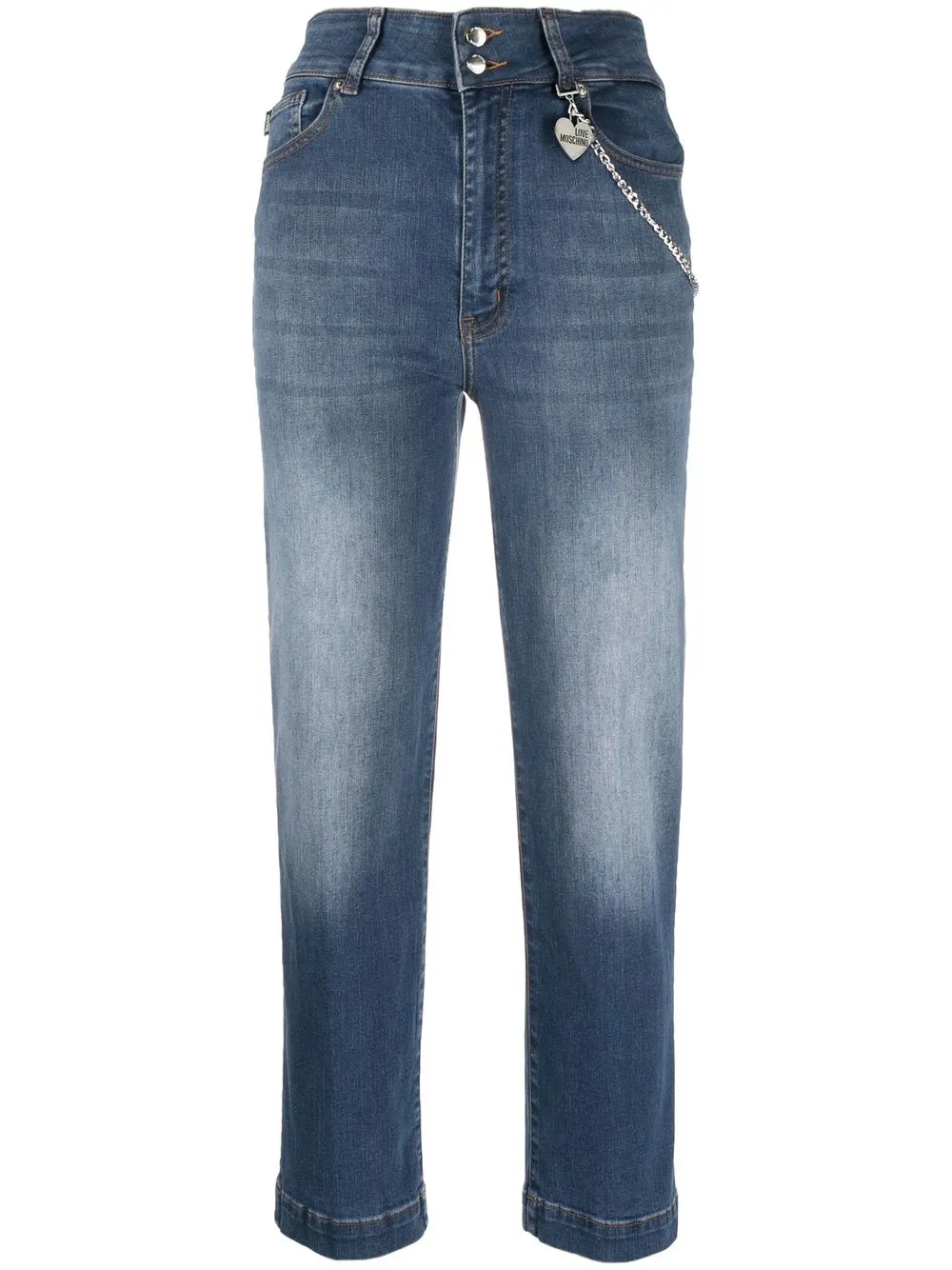 

Love Moschino jeans capri con detalle de cadena - Azul