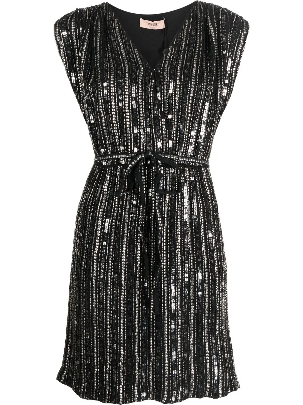 

TWINSET sequin-embellished belted dress - Black