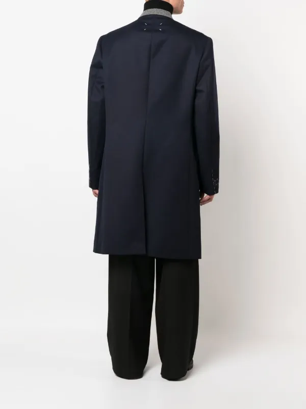 Maison Margiela Cavalry single-breasted Wool Coat | Blue