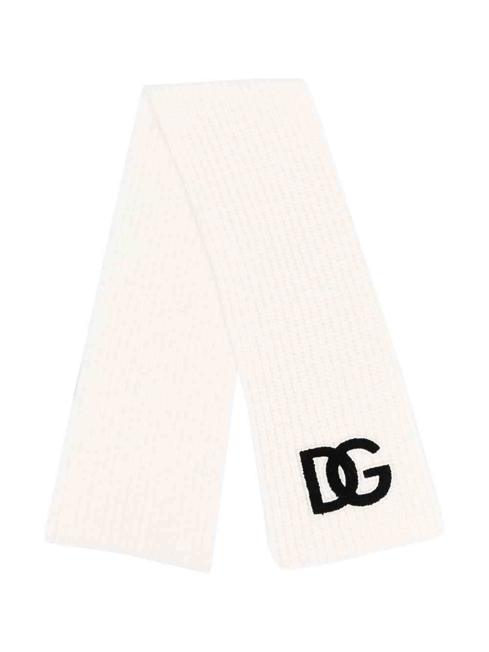 Image 1 of Dolce & Gabbana Kids brushed-logo chunky-knit scarf