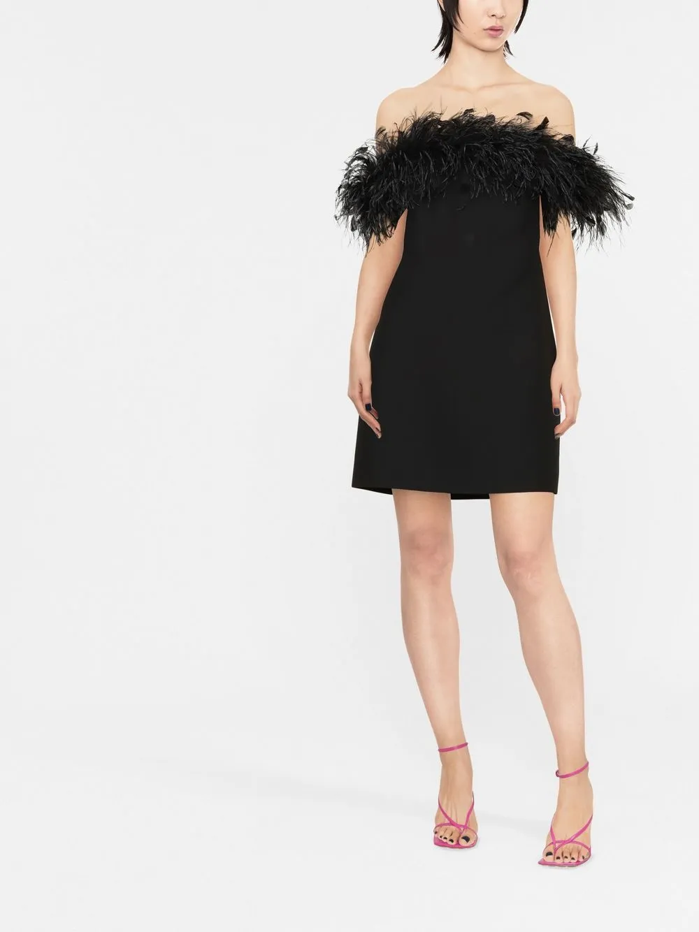 Valentino Garavani Off-shoulder mini-jurk - Zwart
