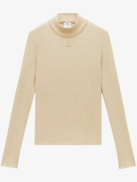Courrèges rib-knit mock-neck jumper