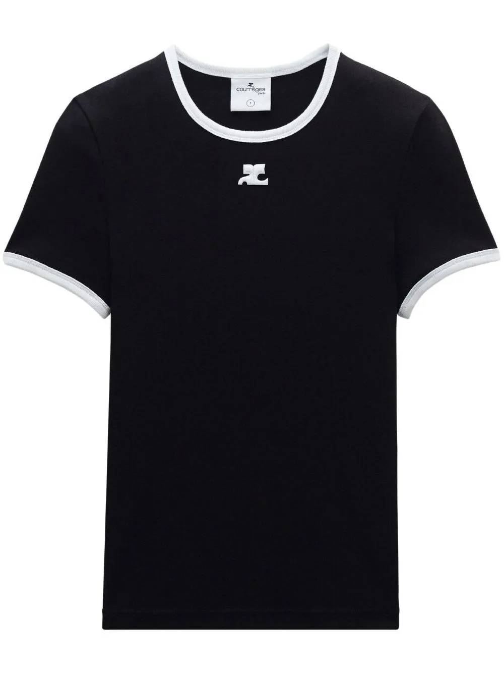 

Courrèges logo-print detail T-shirt - Black