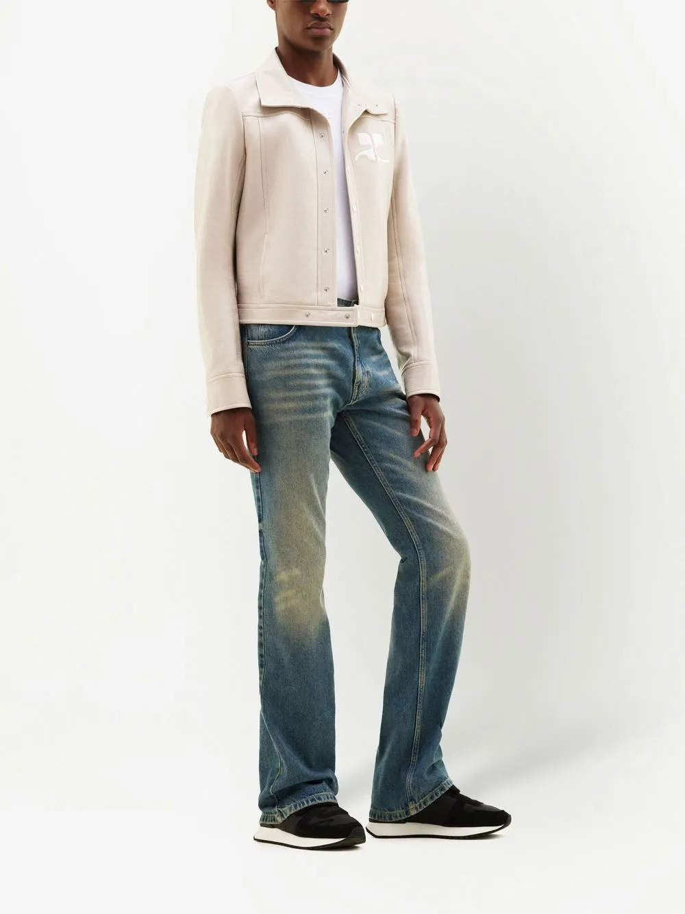 Courrèges Beige Reedition Vinyl Jacket In Neutral