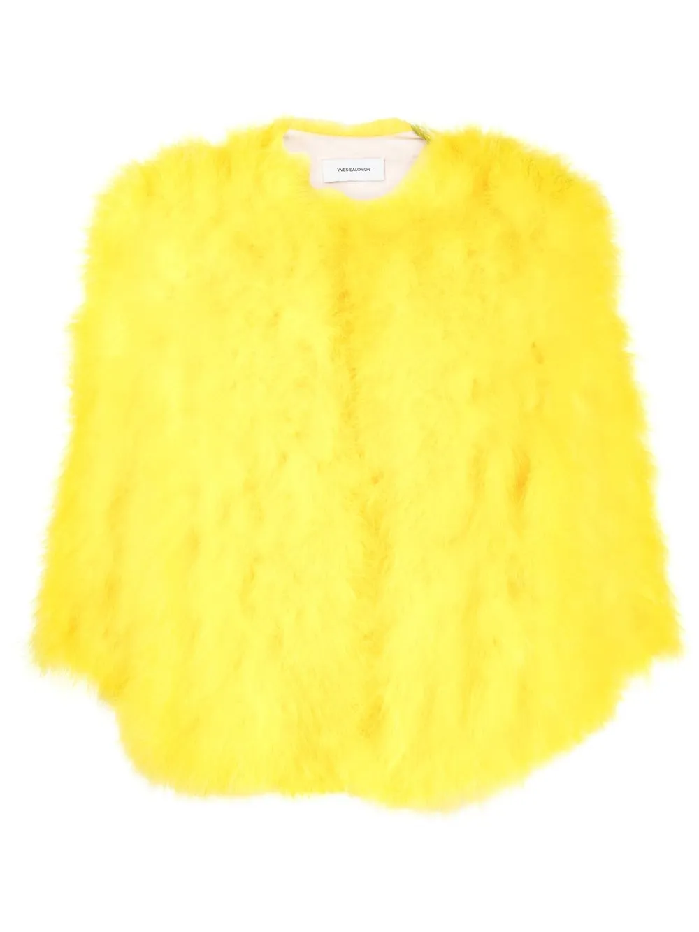 

Yves Salomon Marabu feather cropped jacket - Yellow