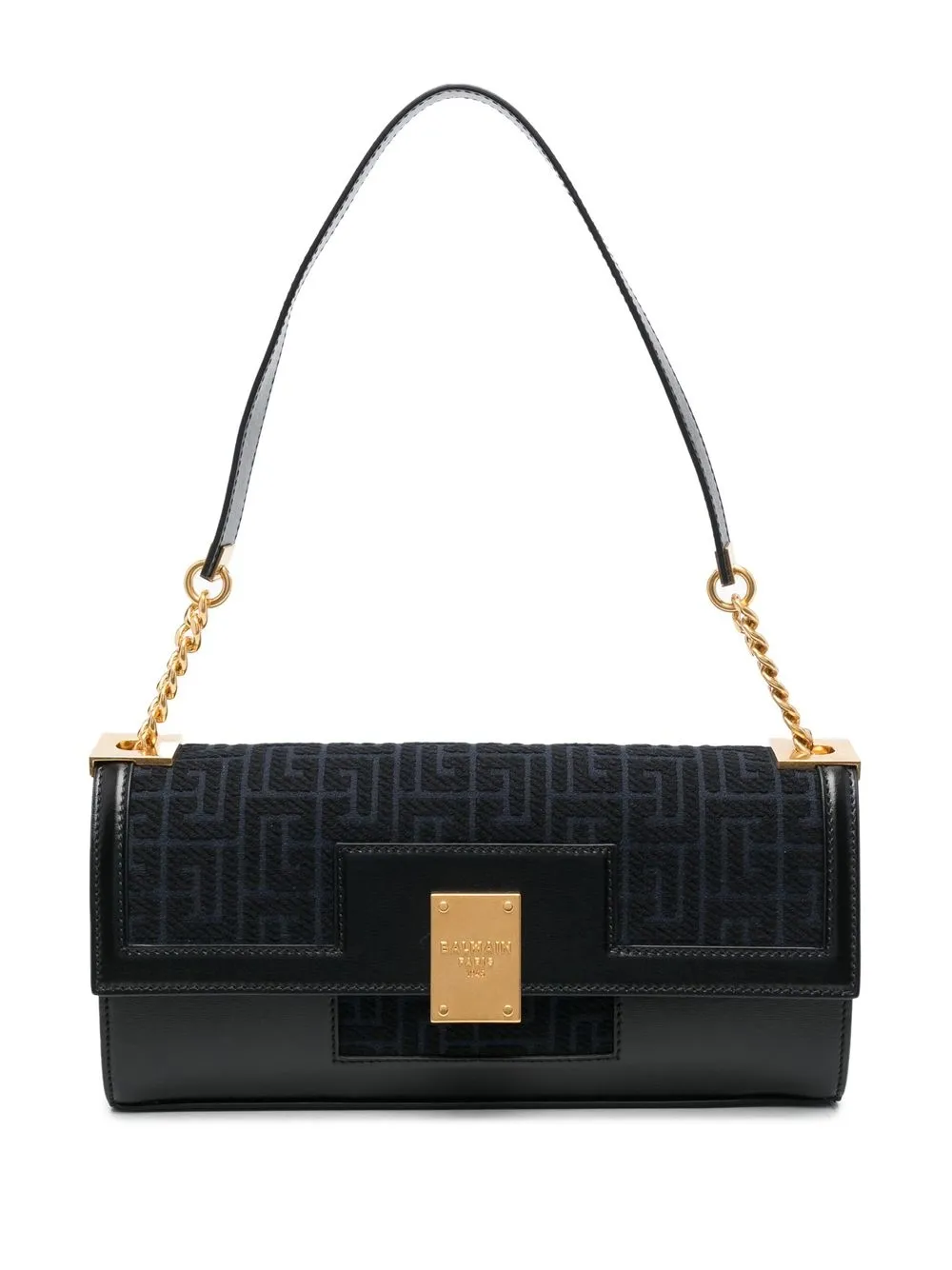 

Balmain bolsa de hombro con logo en jacquard - Azul