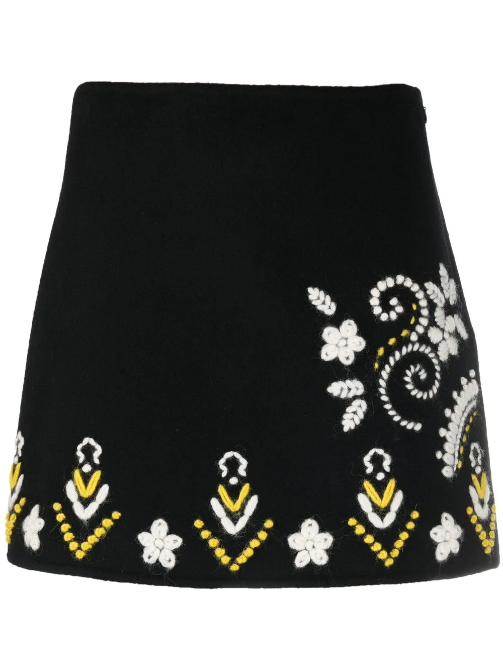 

Ermanno Scervino floral-embroidered A-line mini skirt - Black