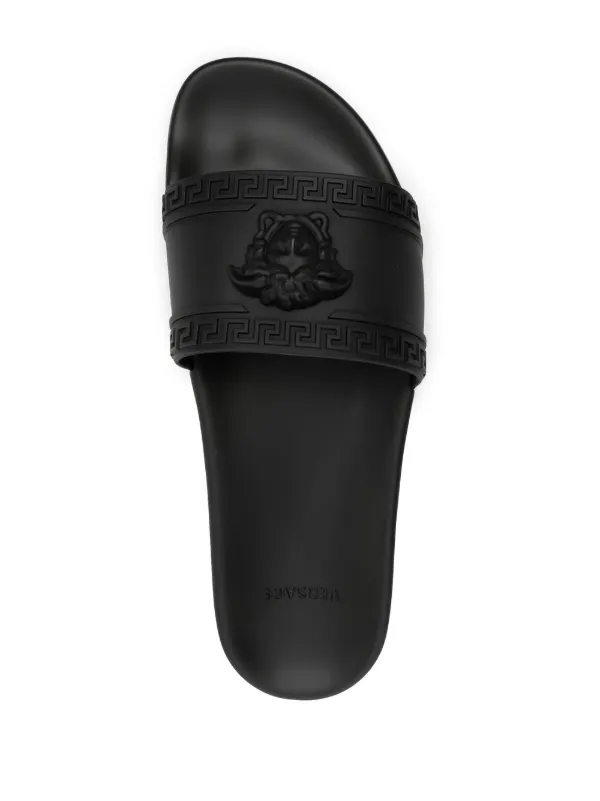 Versace Medusa Head Motif Slides | Black | FARFETCH