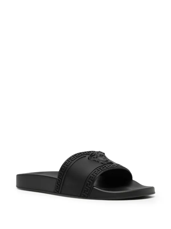 Versace Medusa Head Motif Slides | Black | FARFETCH display picture 1