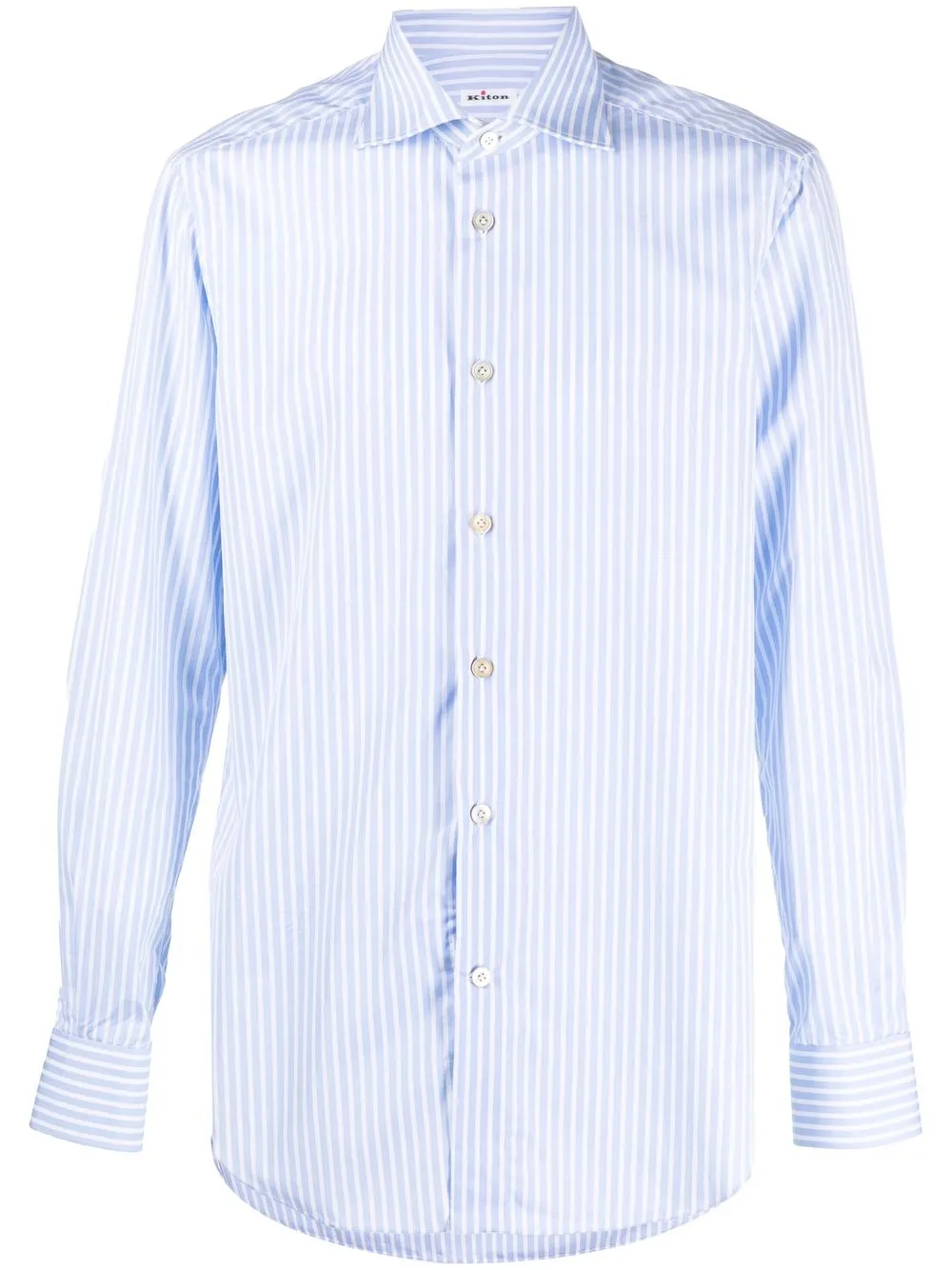 

Kiton camisa con botones y rayas estampadas - Azul