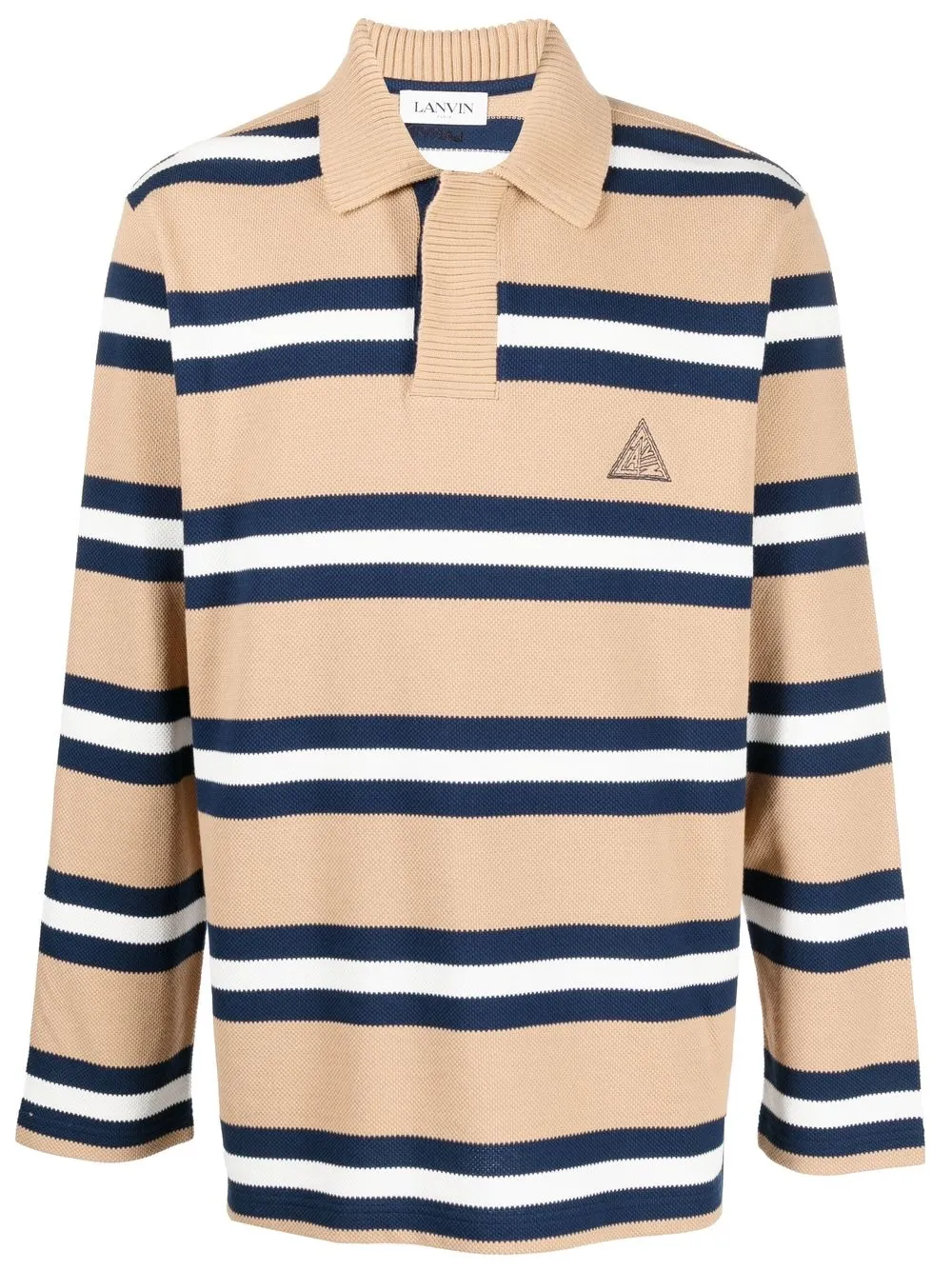 

Lanvin striped polo collar jumper - Neutrals