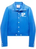 Courrèges chest logo-patch shirt jacket - Blue