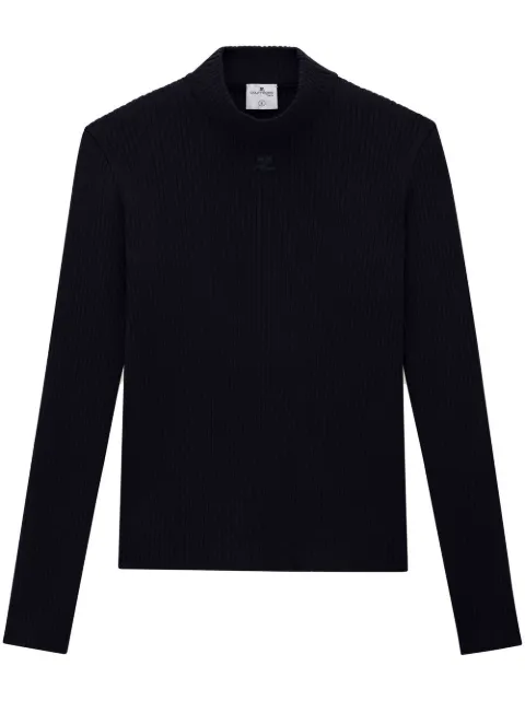 Courrèges rib-knit mock-neck jumper