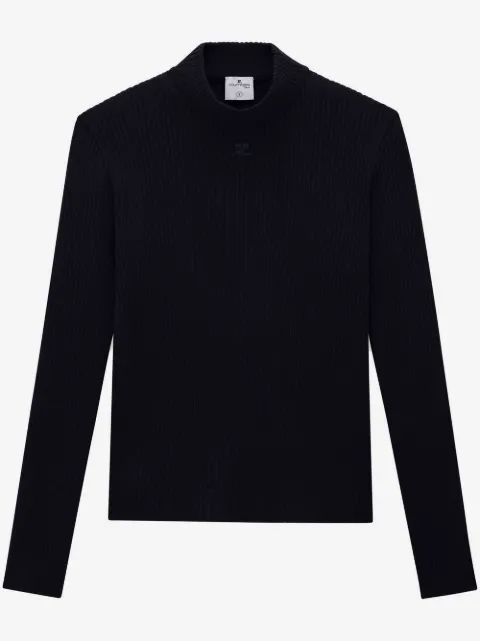 Courrèges rib-knit mock-neck jumper