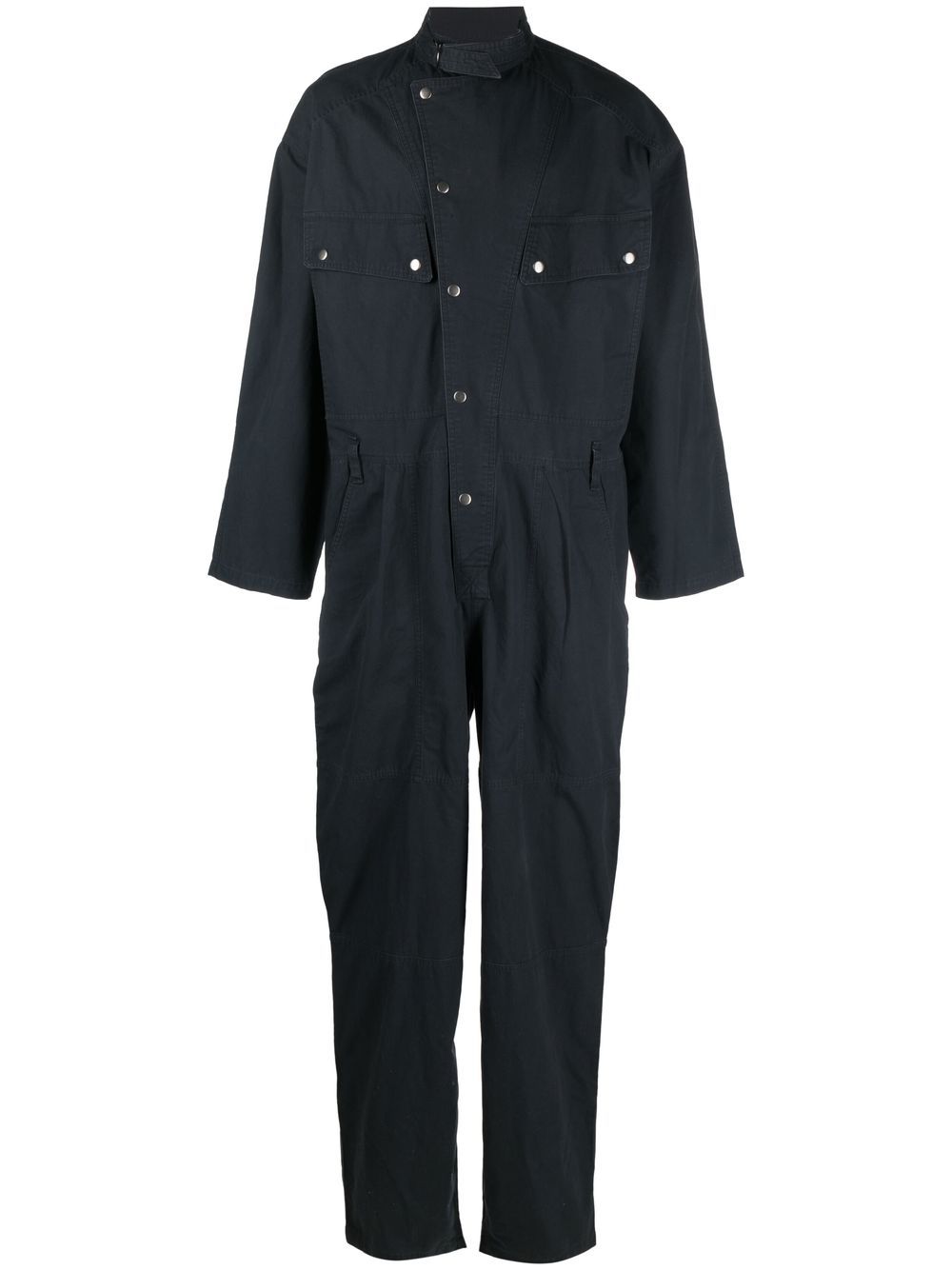 black utility overalls