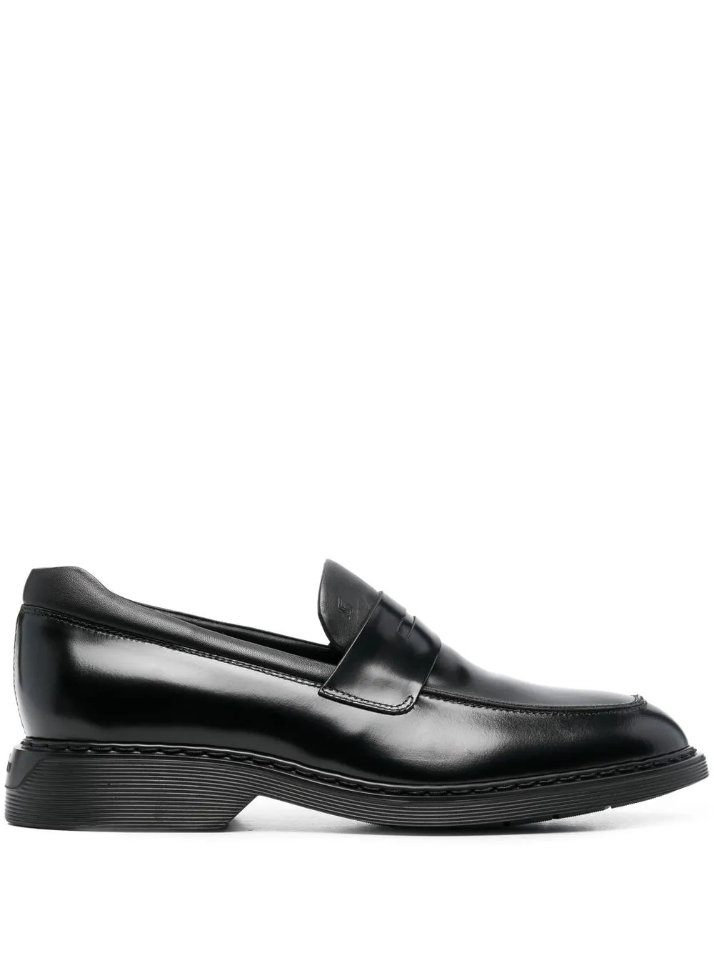 

Hogan almond-toe leather loafers - Black