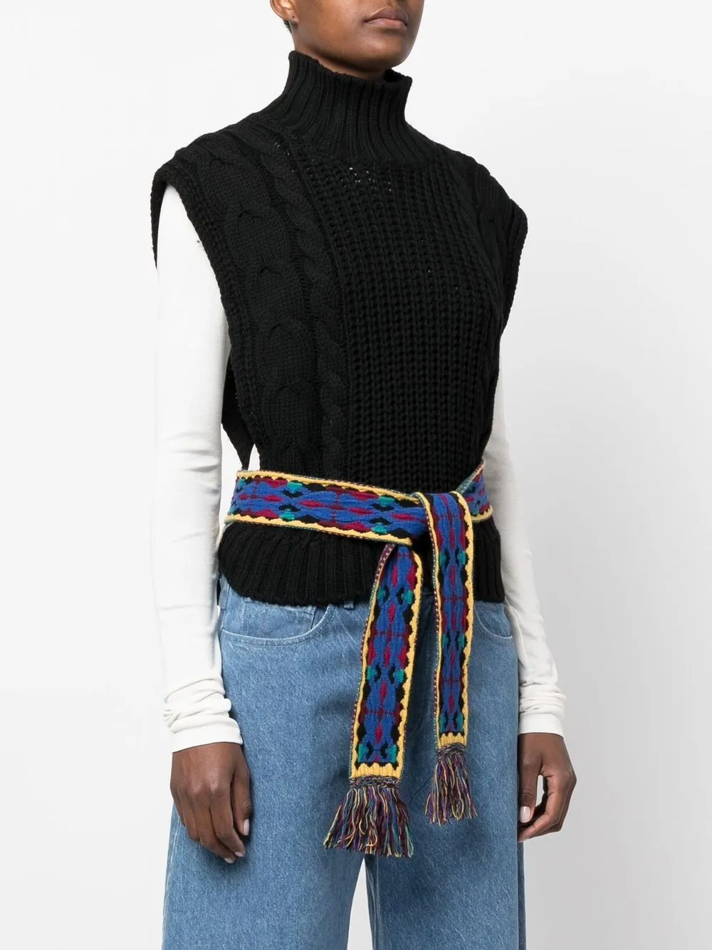 image 3 of etro 钩编针织束腰马甲