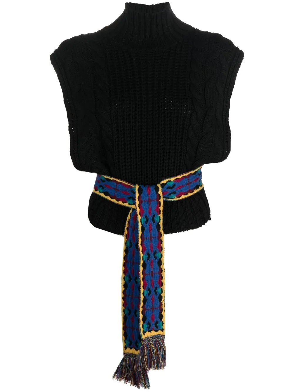 

ETRO crocheted belted vest - Black