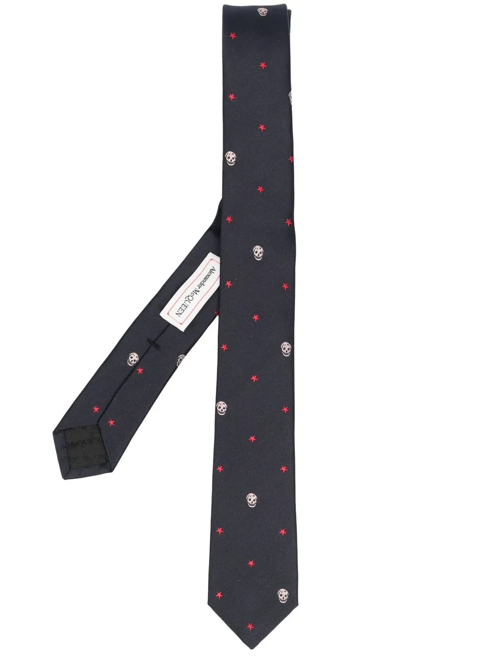 

Alexander McQueen corbata con motivo Skull - Azul