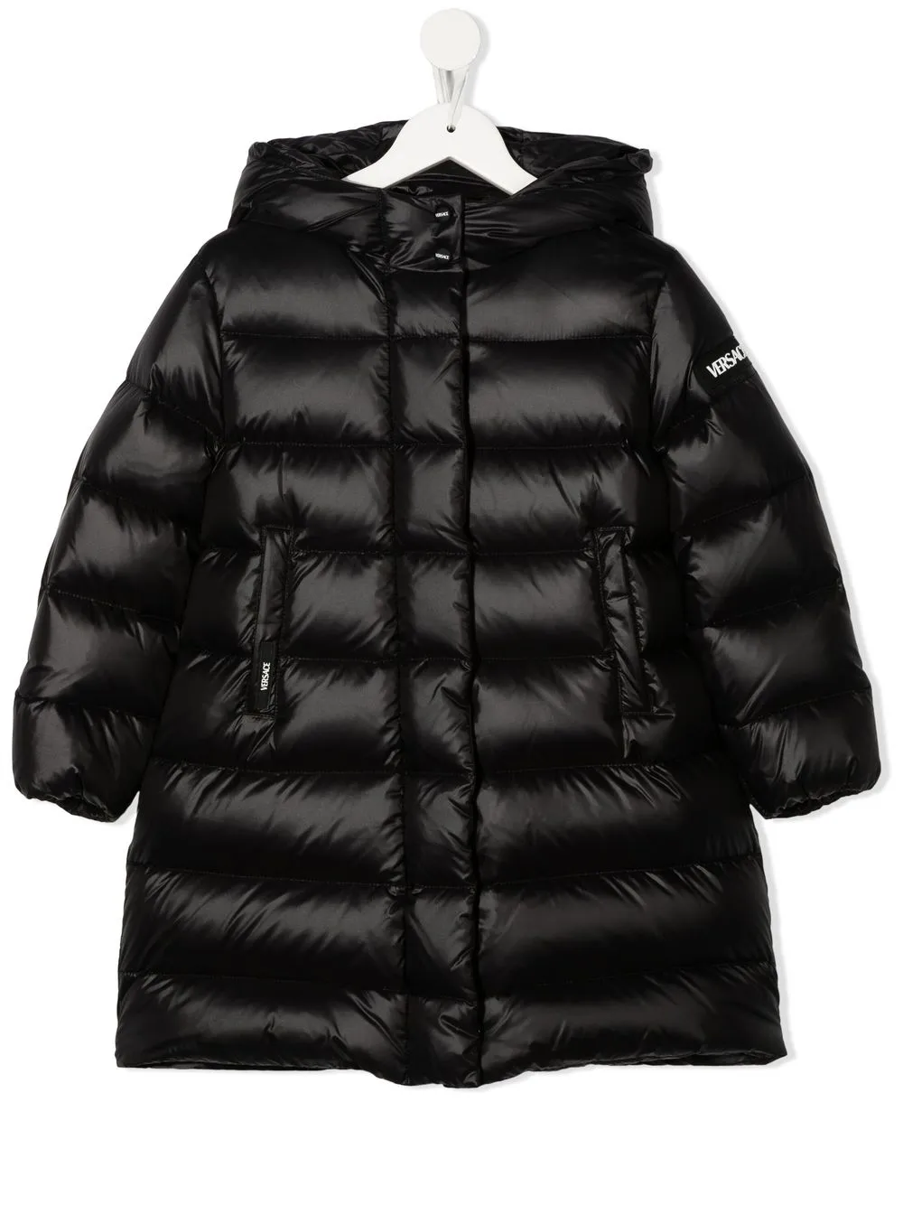 

Versace Kids chamarra con capucha y parche del logo - Negro