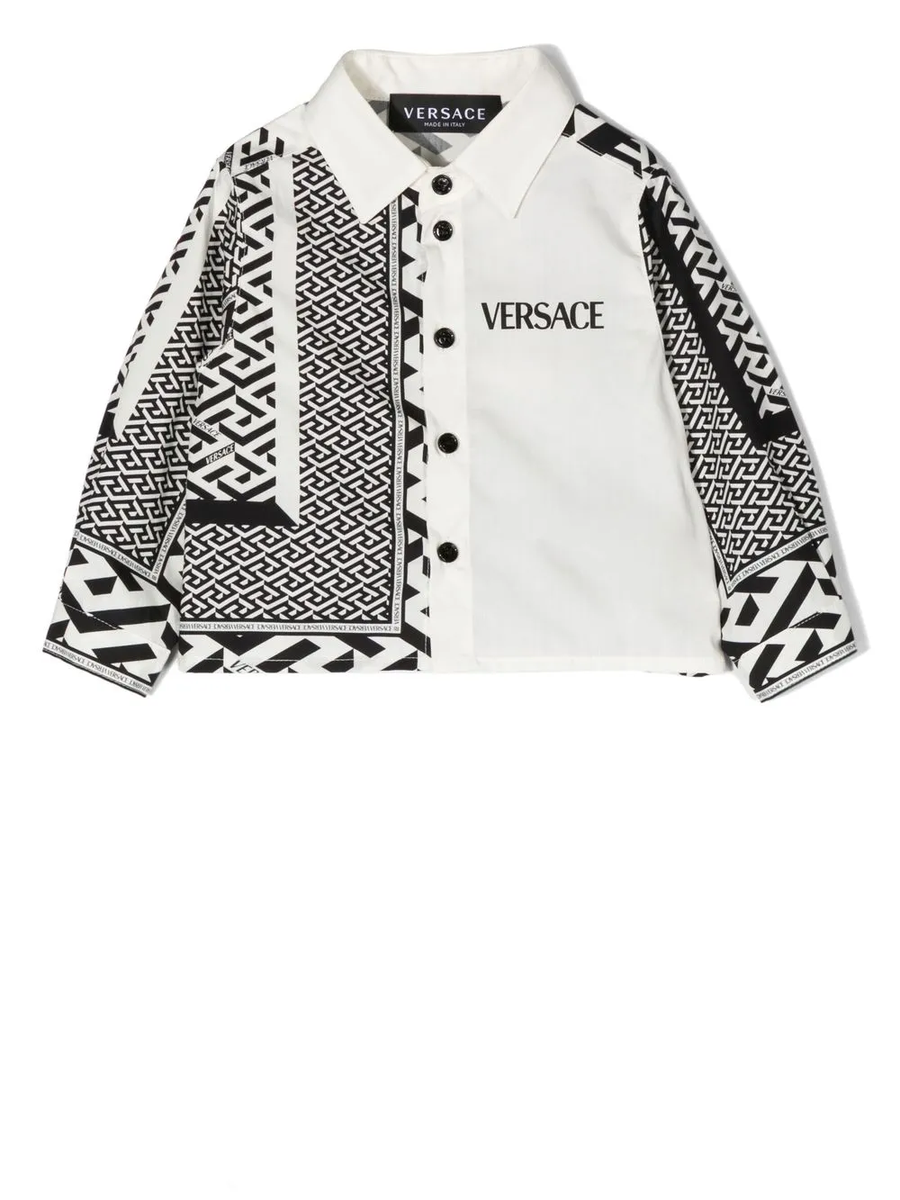 

Versace Kids camisa La Greca con logo estampado - Blanco