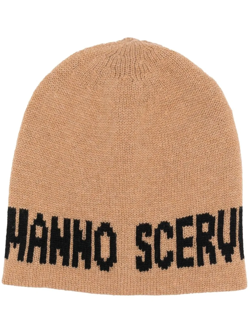 

Ermanno Scervino gorro tejido con logo en intarsia - Marrón