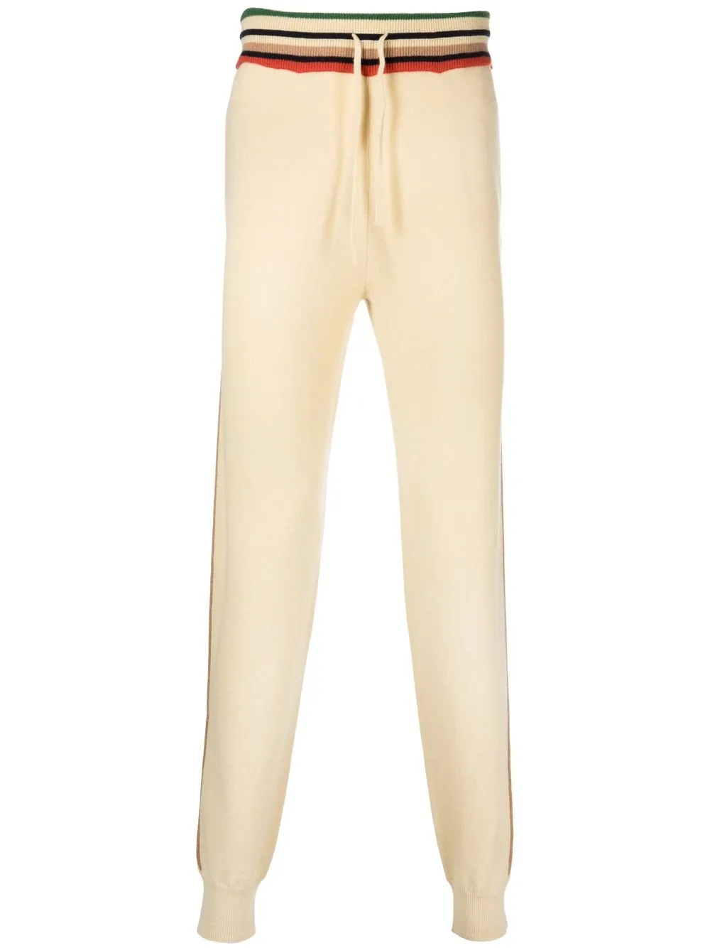 

Wales Bonner stripe-trim cashmere track pants - Neutrals