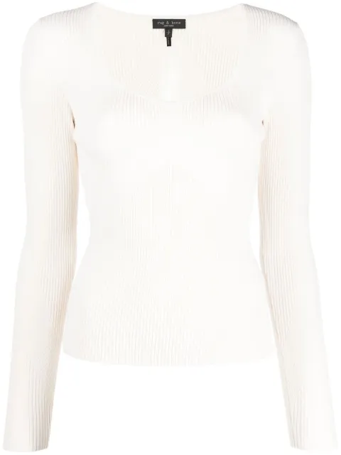 rag & bone top con cuello en U
