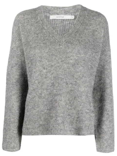 Gestuz ribbed v-neck sweater