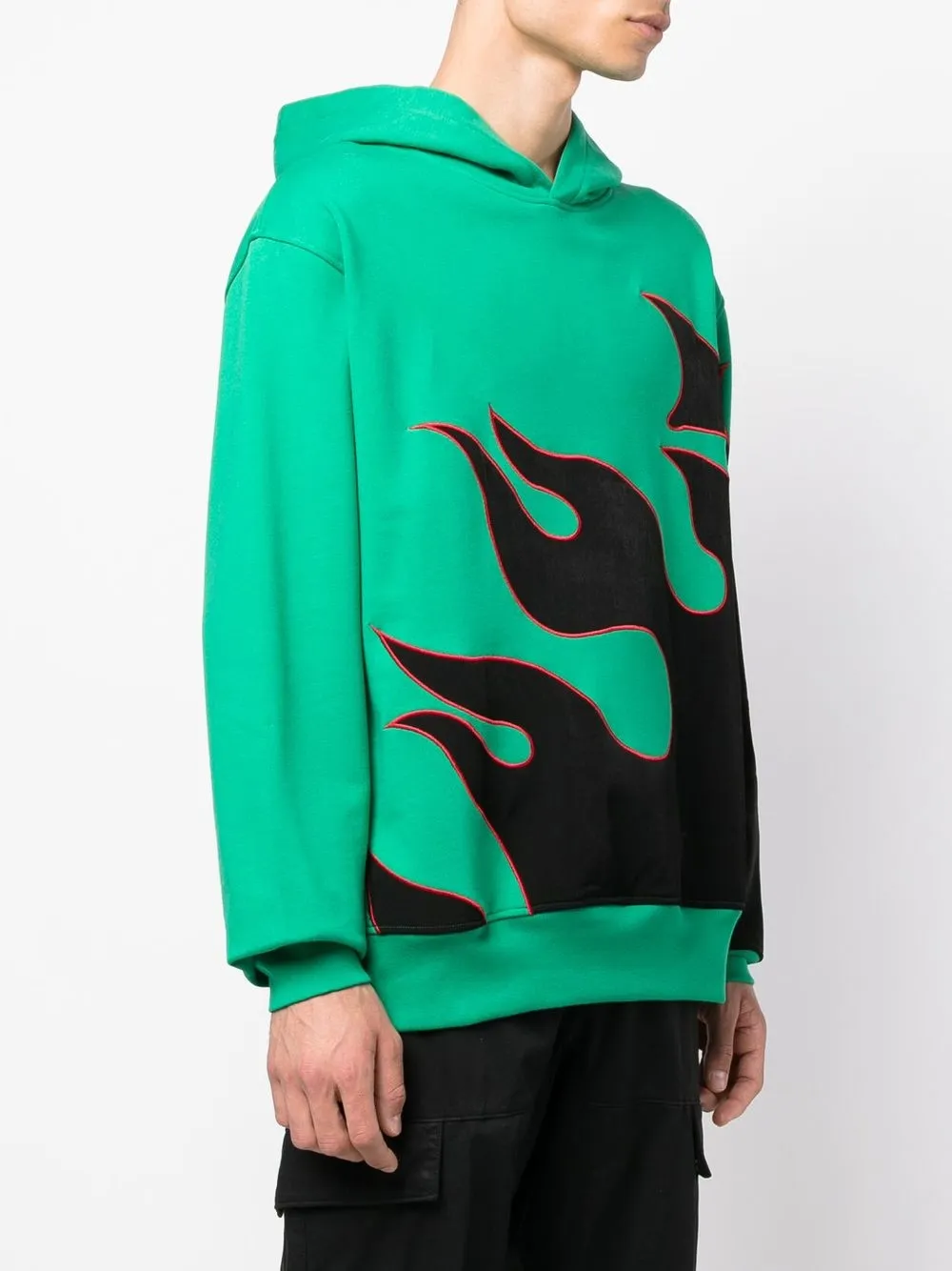flame print cotton hoodie