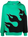 Just Don flame-print cotton hoodie - Green